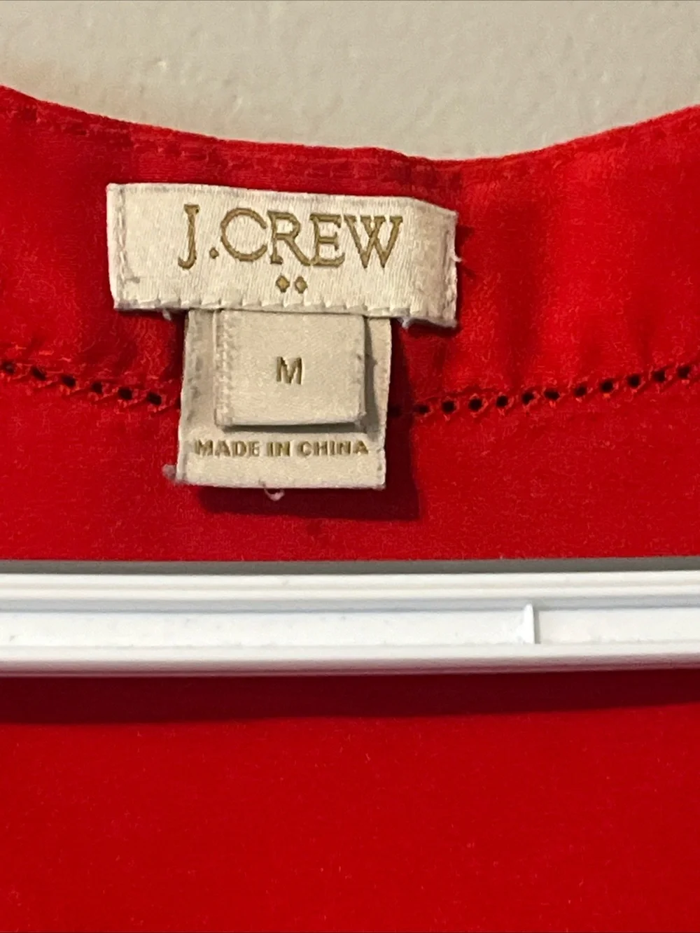 Women’s J.Crew Red V-Neck Long Sleeve Blouse Medium Lightweight